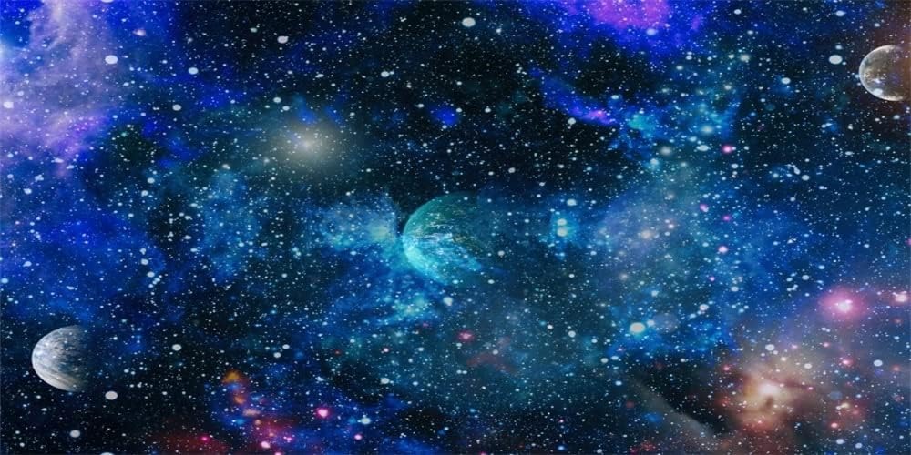Yeele 20x10ft Galaxy Nebula Backdrop Sparkling Universe Planet Photography Backdrop Starry Sky Stars Background Kids Boys Birthday Party Supplies and Decorations Vinyl Photo Video Studio Props