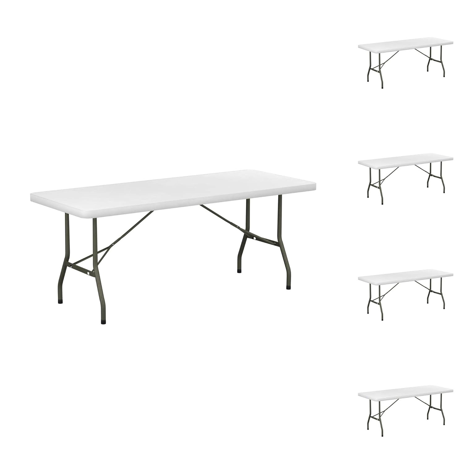 5-Pack! 30" x 72" White Plastic Folding Heavy-Duty Table Perfect for Wedding Party Bistro Restaurant Picnic School Lecture Seminar