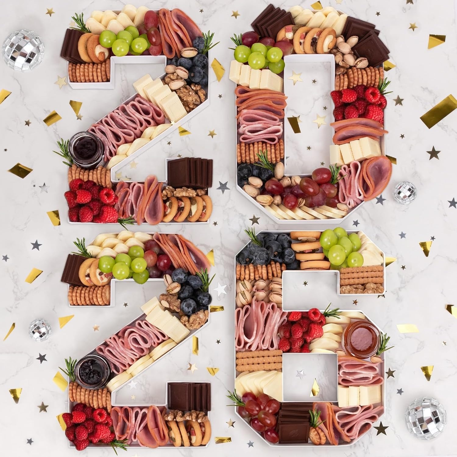 2026 Graduation Decorations - Graduation Centerpieces for Tables - 2026 Numbers Charcuterie Board Box - 10" Serving Paper Tray Decoration for Kindergarten Preschool High School College Party Supplies