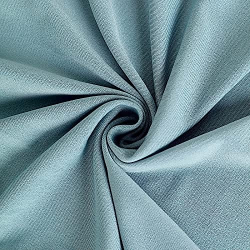 50 pcs Dusty Blue Spandex Stretchable Folding Chair Covers for Party Wedding Linens Decorations Dining Ceremony Reception Supplies Fit Durable Washable Reusable Elastic Slipcovers for Chairs Reception