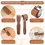 AceOrbit 5 Pcs Wooden Clapper Sewing Quilting Tool Set Include Tailors Clapper Pressing Stick Quilting Seam Roller Seam Ripper Stiletto Pressing Tool for Sewing Fabric Folds Accenting Clothing Wrinkle