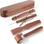 AceOrbit 5 Pcs Wooden Clapper Sewing Quilting Tool Set Include Tailors Clapper Pressing Stick Quilting Seam Roller Seam Ripper Stiletto Pressing Tool for Sewing Fabric Folds Accenting Clothing Wrinkle