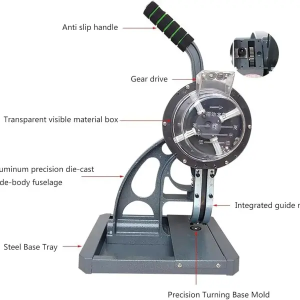 Heavy Duty Grommet Press Machine - Semi-Automatic Eyelet Tool for DIY Crafts, Upholstery, and Sewing Projects - Perfect for Workshops and Home Use,10mm