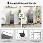 10 Drawer Rolling Storage Cart, Organization Cart with Drawers for Craft Makeup Paper Tool Art Supply, Versatile Utility Cart on Wheels for Home Office Classroom School (Gradient Gray)