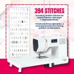 Bernette B38 Computerized Sewing Machine with LCD Display | 394 Stitch Patterns, Auto Needle Threader, LED Light, Extension Table | Presser Feet, Bobbins, Needles, Knee Lifter, Rotary Cutter & More