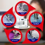 Bernette B38 Computerized Sewing Machine with LCD Display | 394 Stitch Patterns, Auto Needle Threader, LED Light, Extension Table | Presser Feet, Bobbins, Needles, Knee Lifter, Rotary Cutter & More