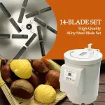 Chestnut Peeler Machine 580W 180kg/h Commercial Chestnut Shelling Machine Electric Chestnut Cutter Kernel Peeler Processing Tool with 14 Adjustable Blades for Bakery Restaurant