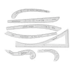 Fashion Pattern Design Ruler Set with 7 Pieces for Drafting and Drawing, Great for Tailors and Sewing Enthusiasts