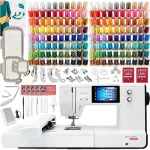Bernette B79 6" x 10" Combo Sewing & Embroidery Machine Deluxe 160 Embroidery Spools with Premium Accessory & Designs Package
