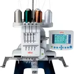 Elna eXpressive 940 Industrial-Inspired Multi-Needle Embroidery Machine with 4 Needles, Remote Computer Screen (4.6"x3.4"), Indepedent Bobbin Winder Motor, and 6 LED Lamps in 4 Locations