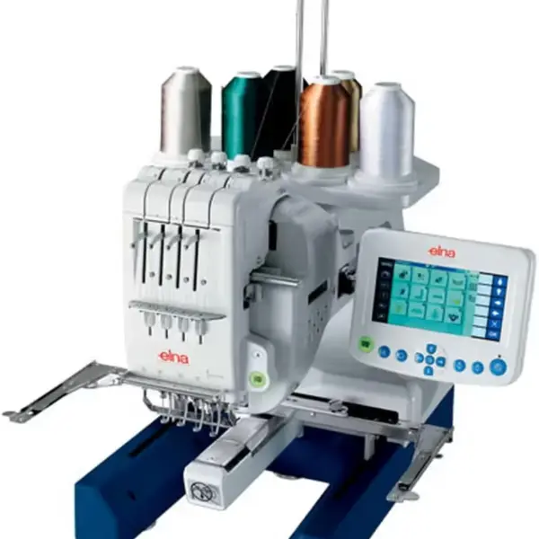 Elna eXpressive 940 Industrial-Inspired Multi-Needle Embroidery Machine with 4 Needles, Remote Computer Screen (4.6"x3.4"), Indepedent Bobbin Winder Motor, and 6 LED Lamps in 4 Locations