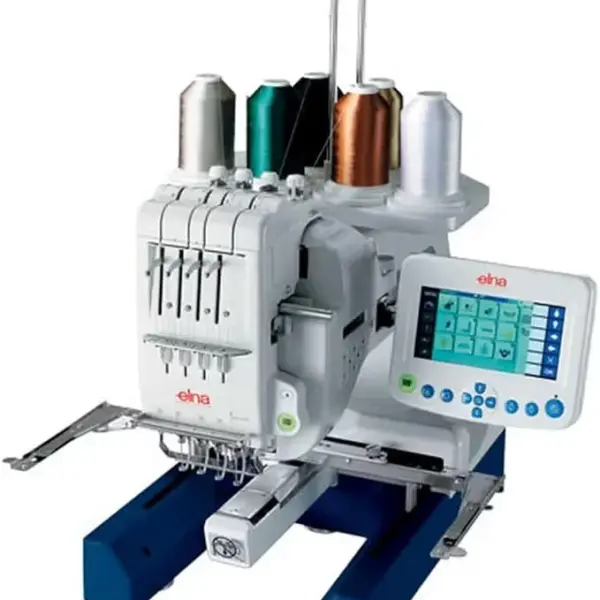 Elna eXpressive 940 Industrial-Inspired Multi-Needle Embroidery Machine with 4 Needles, Remote Computer Screen (4.6"x3.4"), Indepedent Bobbin Winder Motor, and 6 LED Lamps in 4 Locations