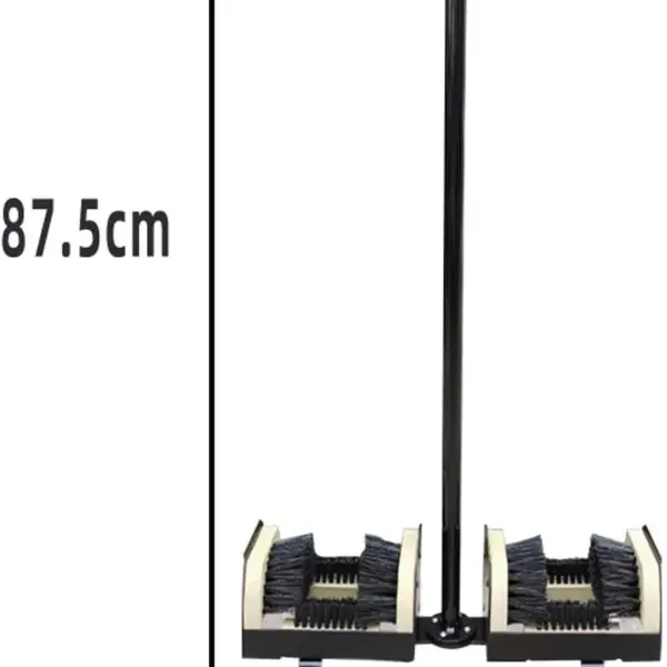 Ground-Mounted Boot Brush with 2 Slots for Easy, Hands-Free Cleaning; Durable Metal Design Ideal for Farmhouse Entrances & Garden Paths