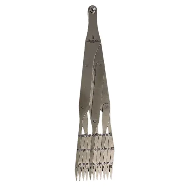 Expanding Sewing Gauge Ruler Stainless Steel Measuring Tool 7.32inch for Drapery Tailoring Pleats Buttons- 11 Point