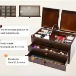 Sewing Box with 2 Drawers - Wooden Storage Baskets for Home and Embroidery - Organize Sewing Tools - Convenient and Easy to Carry