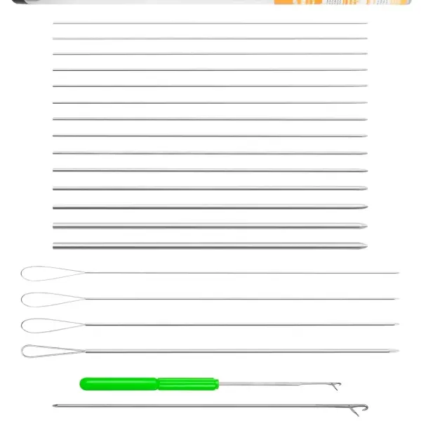 BLUEWING Hollow Spectra Threading Looping Splicing Needles Kit 23pcs Stainless Steel Fishing Rigging Needle Set