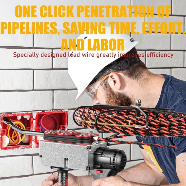 Cordless Automatic Electrician Wire Threading Machine - Brushless Motor Electric Wire Puller Through Wall With Stepless Speed, Wall Wiring Tool For Hydropower Wiring & Construction Work 30m