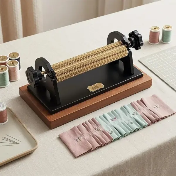32 Row Adjustable Smocking Pleater with Back Box, Special Needle and Ruffler Sewing Machine Presser Foot Attachment, Gathering Pleats and Ruffles Tool for Clothing Fabric DIY