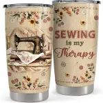 Sewing Tumbler 20oz Stainless Steel Insulated Coffee Travel Mug Cup for Women Girls Grandma Mom Sewing Gifts for Birthday Christmas Mothers Day