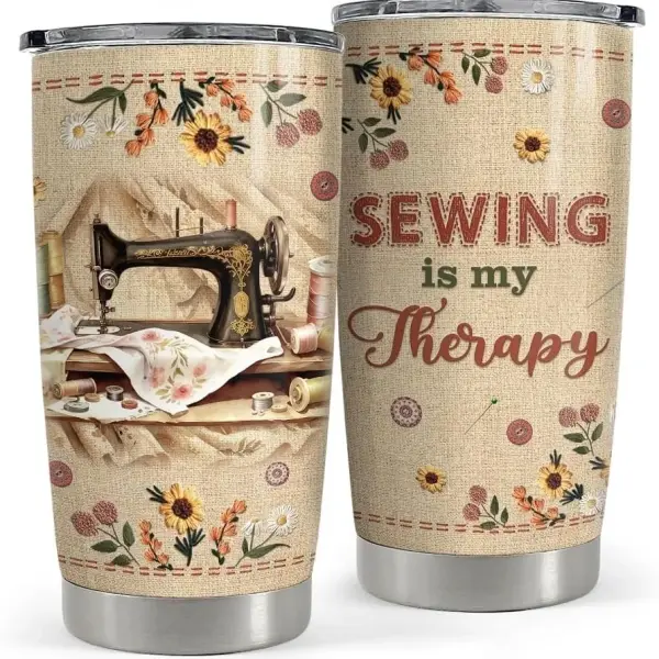 Sewing Tumbler 20oz Stainless Steel Insulated Coffee Travel Mug Cup for Women Girls Grandma Mom Sewing Gifts for Birthday Christmas Mothers Day
