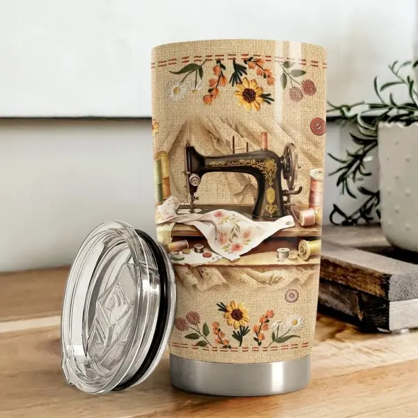 Sewing Tumbler 20oz Stainless Steel Insulated Coffee Travel Mug Cup for Women Girls Grandma Mom Sewing Gifts for Birthday Christmas Mothers Day