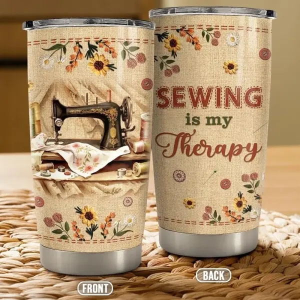Sewing Tumbler 20oz Stainless Steel Insulated Coffee Travel Mug Cup for Women Girls Grandma Mom Sewing Gifts for Birthday Christmas Mothers Day