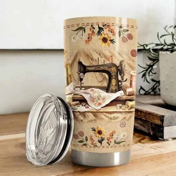 Sewing Tumbler 20oz Stainless Steel Insulated Coffee Travel Mug Cup for Women Girls Grandma Mom Sewing Gifts for Birthday Christmas Mothers Day