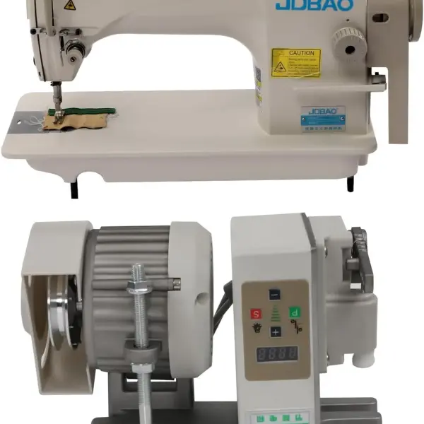 Industrial Sewing Machine, 550W Heavy-duty Lockstitch Sewing Machine with Motor, Electro-mechanization Intelligent Start-stop, 0-5 mm Commercial Grade Sewing Machine