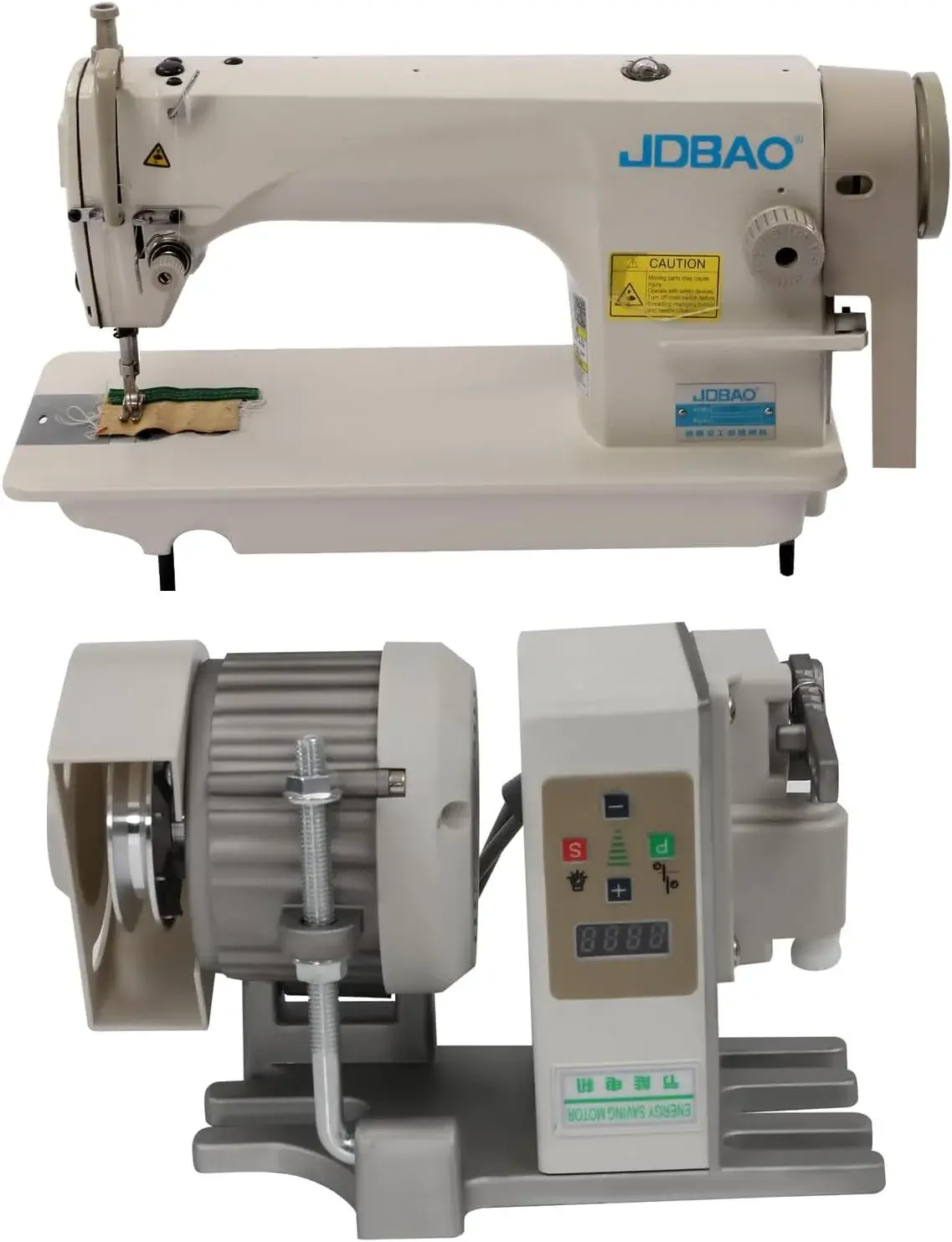 Industrial Sewing Machine, 550W Heavy-duty Lockstitch Sewing Machine with Motor, Electro-mechanization Intelligent Start-stop, 0-5 mm Commercial Grade Sewing Machine