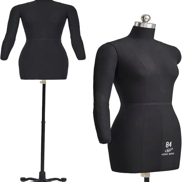Adjustable Female Dress Form Mannequin with Soft Arms on Wheels - Pinnable Tailors Dummy for Sewing & Crafting Clothes - Ideal Sewing Tool & Display Stand