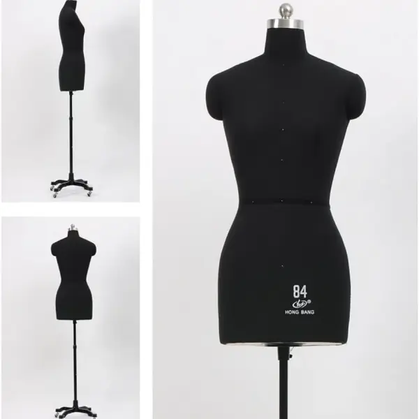 Adjustable Female Dress Form Mannequin with Soft Arms on Wheels - Pinnable Tailors Dummy for Sewing & Crafting Clothes - Ideal Sewing Tool & Display Stand