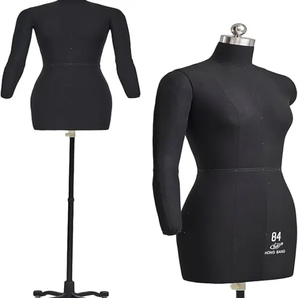 Adjustable Female Dress Form Mannequin with Soft Arms on Wheels - Pinnable Tailors Dummy for Sewing & Crafting Clothes - Ideal Sewing Tool & Display Stand