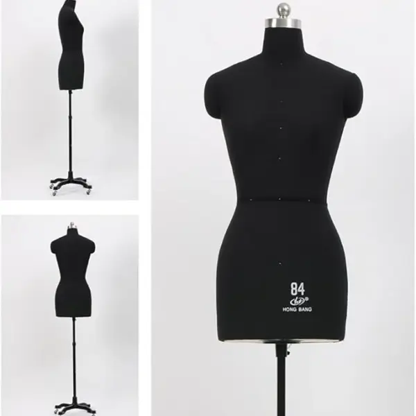 Adjustable Female Dress Form Mannequin with Soft Arms on Wheels - Pinnable Tailors Dummy for Sewing & Crafting Clothes - Ideal Sewing Tool & Display Stand