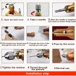 Maeysiph Sewing Awl Kit, Portable Stitching Awl Tool, with Instructions Tape Measure Screw Driver Leather Stitching Needles Wax Wire, Leather Repair Kit for Furniture 25 Pcs for Sewing DIY Craft