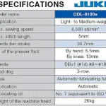 Juki DDL-8100e ECONOMIC Lockstitch Industrial Sewing Machine, White, Single Needle, Up to 4500 Stitches per Minute, Assembly Required
