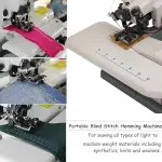 Portable Desktop Blindstitch Sewing Machine, Compact Hemming Tool for Dresses Skirts Coats Drapes, Invisible Stitch Professional Grade Tailoring Device for Home Use