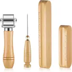 Gisafai 4 Pcs Tailors Clappers, Seam Roller and Sewing Stiletto, Wooden Sewing Supplies for Quilting Ironing Flattening Fabric Folds Clothing Wrinkle, Gifts for Quilters