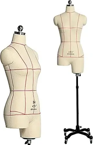 Adjustable Female Mannequin Body - Pinnable Dress Form Torso for Tailors & Fashion Designers, Portable Sewing Tool for Dressmaking, Ideal for Creative Projects
