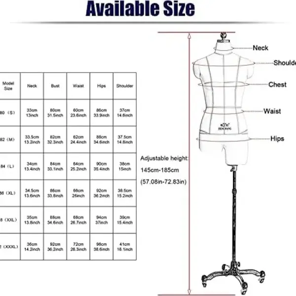 Adjustable Female Mannequin Body - Pinnable Dress Form Torso for Tailors & Fashion Designers, Portable Sewing Tool for Dressmaking, Ideal for Creative Projects