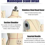 Adjustable Female Mannequin Body - Pinnable Dress Form Torso for Tailors & Fashion Designers, Portable Sewing Tool for Dressmaking, Ideal for Creative Projects