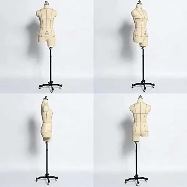 Adjustable Female Mannequin Body - Pinnable Dress Form Torso for Tailors & Fashion Designers, Portable Sewing Tool for Dressmaking, Ideal for Creative Projects