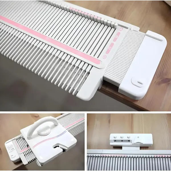 Memykoy Knitting Machine 150 Needles, Hand Knitting Equipment for Sock/Hat, 6.5mm Mid Gauge Plastic Domestic Knitting Machine, Household Sewing Tool Set