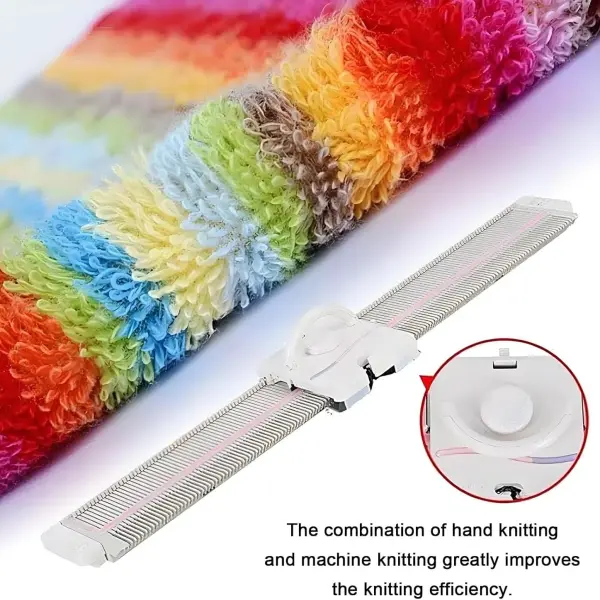 Memykoy Knitting Machine 150 Needles, Hand Knitting Equipment for Sock/Hat, 6.5mm Mid Gauge Plastic Domestic Knitting Machine, Household Sewing Tool Set