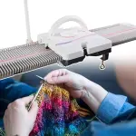 Memykoy Knitting Machine 150 Needles, Hand Knitting Equipment for Sock/Hat, 6.5mm Mid Gauge Plastic Domestic Knitting Machine, Household Sewing Tool Set