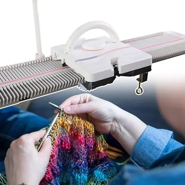 Memykoy Knitting Machine 150 Needles, Hand Knitting Equipment for Sock/Hat, 6.5mm Mid Gauge Plastic Domestic Knitting Machine, Household Sewing Tool Set