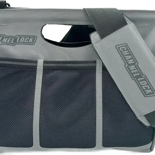 CHANNELLOCK TGM3G PRO 10-Pocket Premium Tool Tote, Water Resistant Tool Bag, LASERLOCK FABRIC, Manufactured to U.S. Military Specifications, 100% Made in USA
