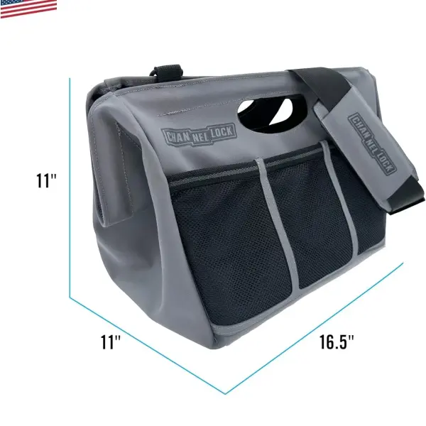 CHANNELLOCK TGM3G PRO 10-Pocket Premium Tool Tote, Water Resistant Tool Bag, LASERLOCK FABRIC, Manufactured to U.S. Military Specifications, 100% Made in USA