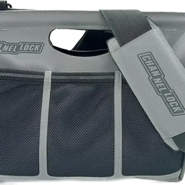 CHANNELLOCK TGM3G PRO 10-Pocket Premium Tool Tote, Water Resistant Tool Bag, LASERLOCK FABRIC, Manufactured to U.S. Military Specifications, 100% Made in USA