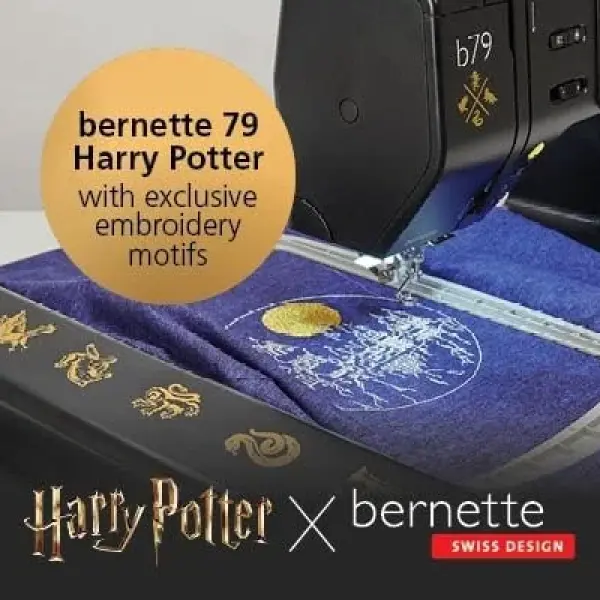 Bernette B79 Harry Potter Edition 2-in-1 Sewing & Embroidery Machine with 160 Poyester Thread Spools & 3 Embroidery Hoops