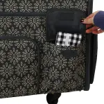 Everything Mary XL Flat-Top Rolling Sewing Machine Case – Tan Geo Craft Bag with Wheels – Portable Organizer for Sewing, Scrapbooking, Quilting & Craft Supplies